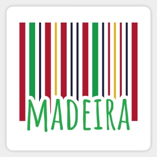 Madeira (Portugal) barcode design with traditional folk costume colours Magnet